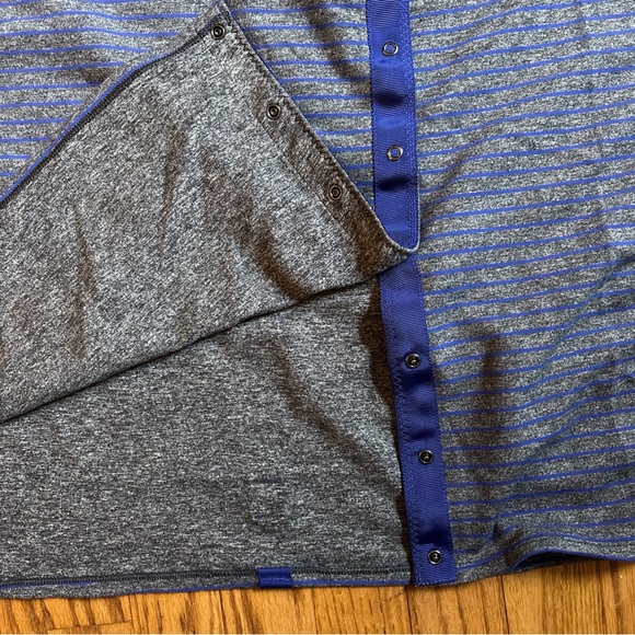 Lululemon Vinyasa Scarf Parallel Stripe Pigment Blue Gray Grey Rulu Wrap - Picture 4 of 9